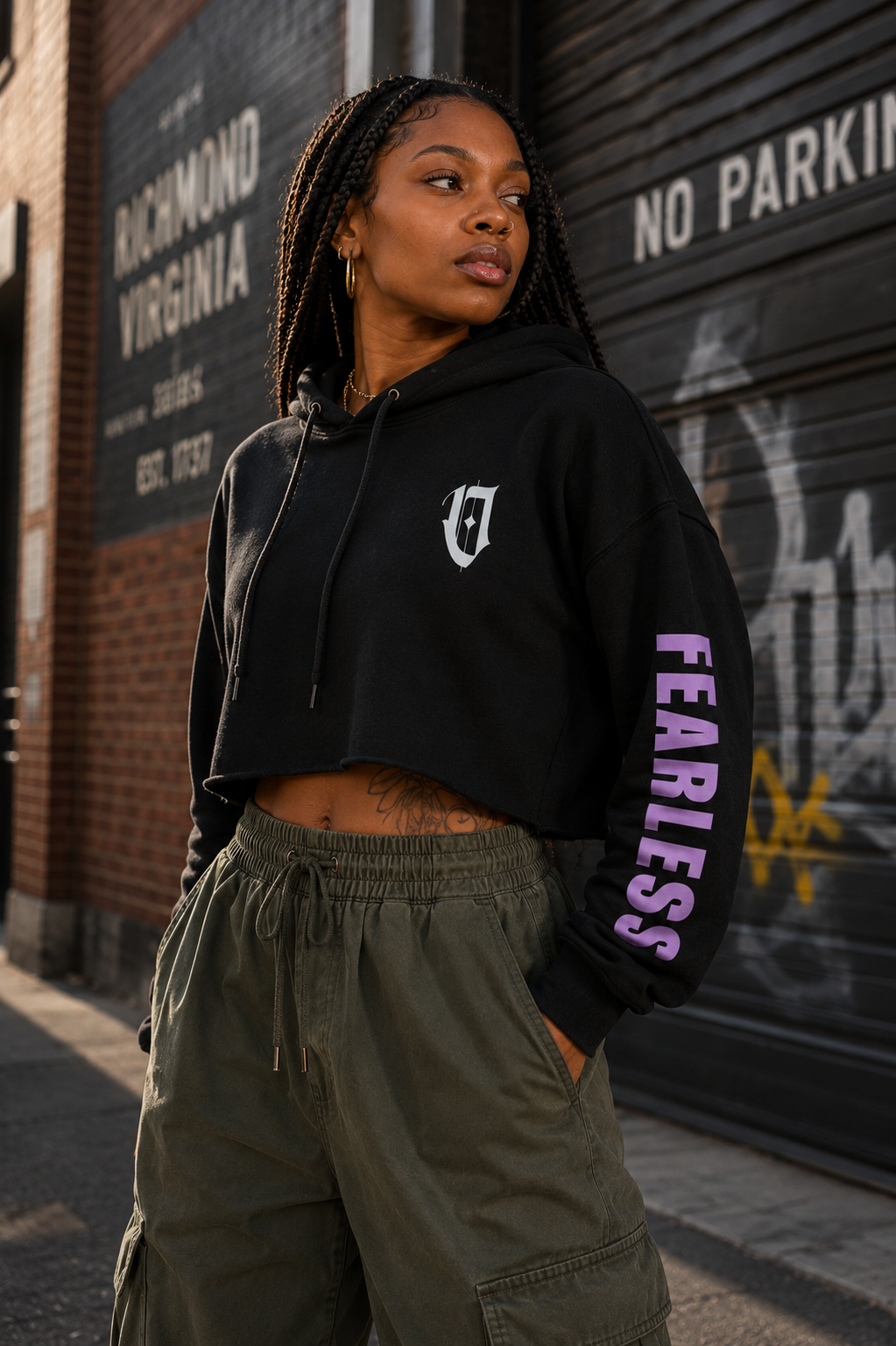 Graphic Affirmation Crop Hoodie